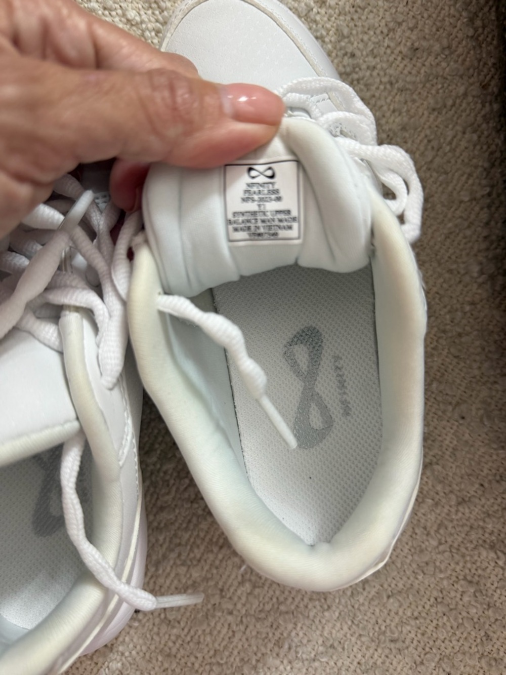 Nfinity Fearless Cheer Shoes White Youth Athletic Sneakers - Picture 3 of 6